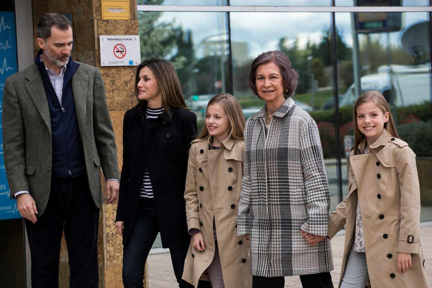 El Rey Felipe, la Reina Letizia, doña Sofía y las infantas.