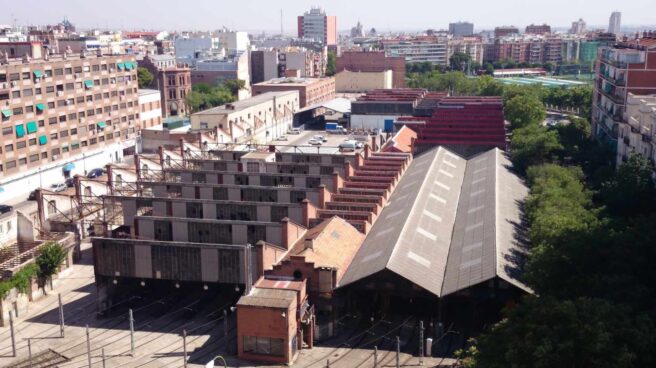 Vista aérea de las Cocheras de Metro de Cuatro Caminos.