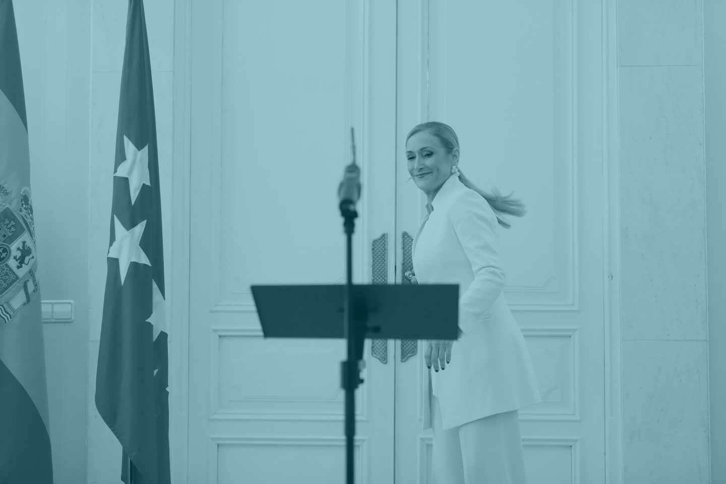 La ya ex presidenta de la Comunidad de Madrid, Cristina Cifuentes, antes de anunciar su dimisión.