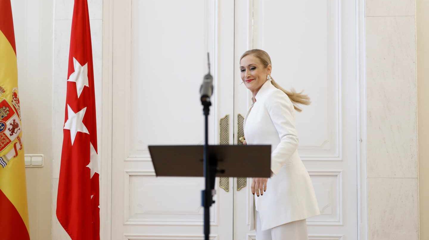 La ya ex presidenta de la Comunidad de Madrid, Cristina Cifuentes, antes de anunciar su dimisión.