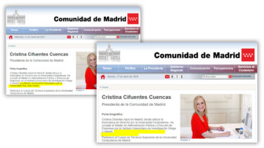 Cifuentes borra el máster de la URJC de su currículum oficial