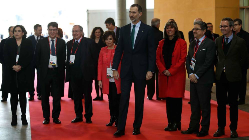 El Rey Felipe VI en el MWC de 2017.