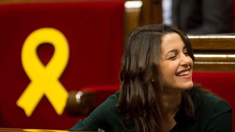 Inés Arrimadas, en el Parlament de Cataluña.