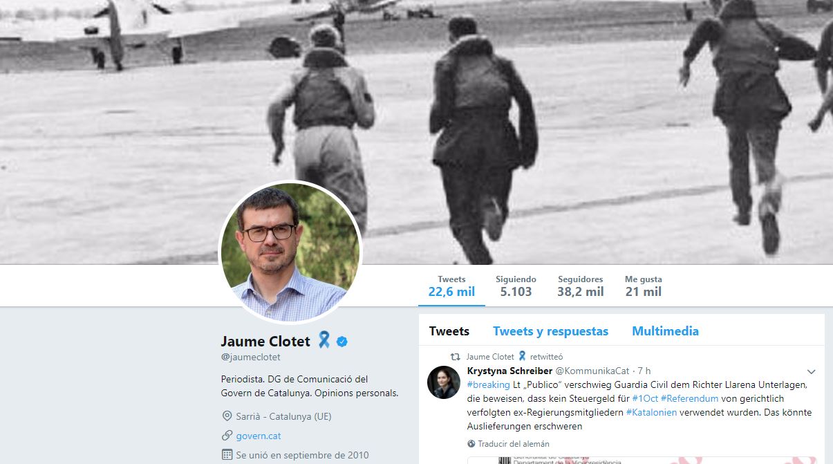 El exjefe de prensa de Carles Puigdemont, Jaume Clotet.