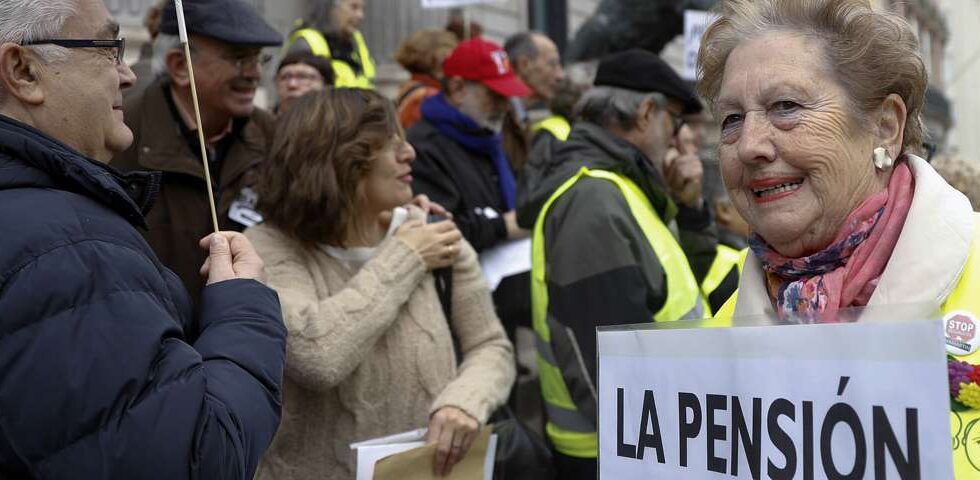 Concentración de protesta por la situación de las pensiones.