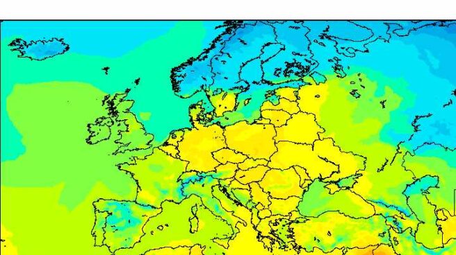 Mapa de temperaturas Europa.