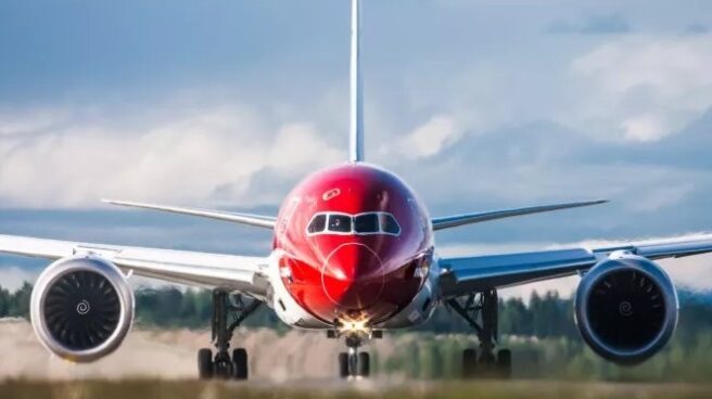 Un avión de la aerolínea Norwegian.