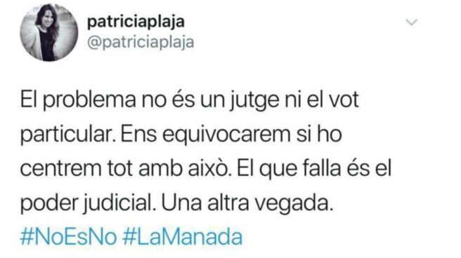 patricia_plaja_mossos_jefa_prensa El tweet que ha provocado la destitución de la jefa de prensa de los Mossos, Patricia Plaja.