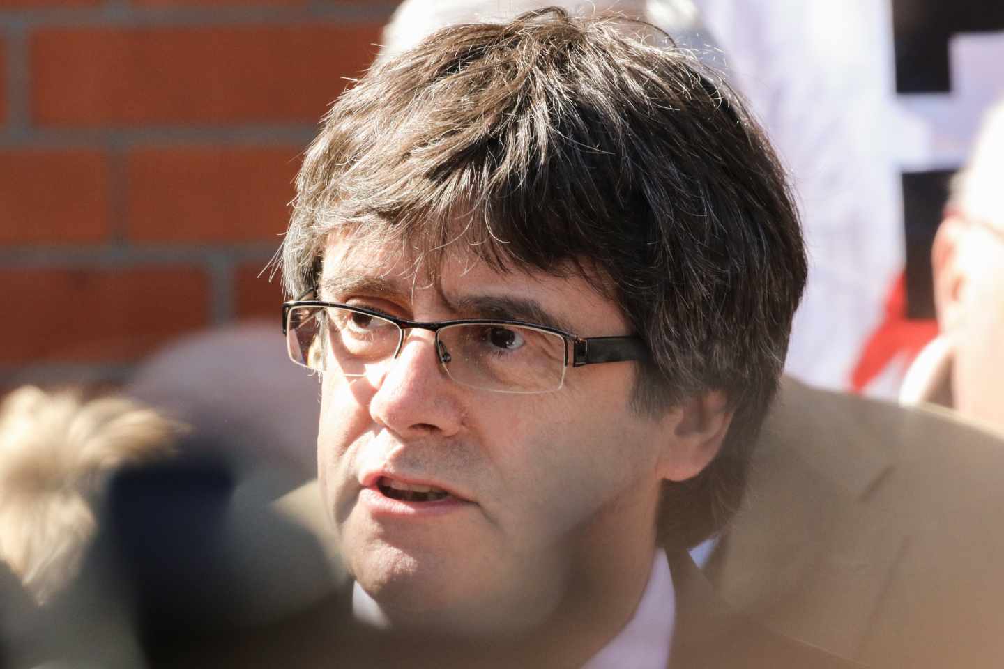 Carles Puigdemont, tras salir de la prisión alemana de Neumünster.