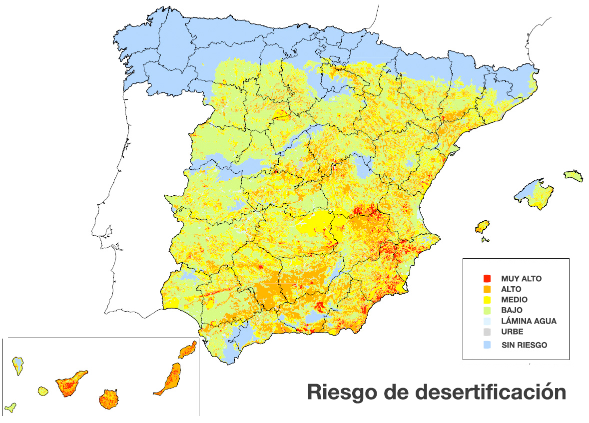Riesgo de desertificación en España