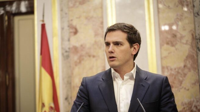 El presidente de Ciudadanos, Albert Rivera, este miércoles en el Congreso.