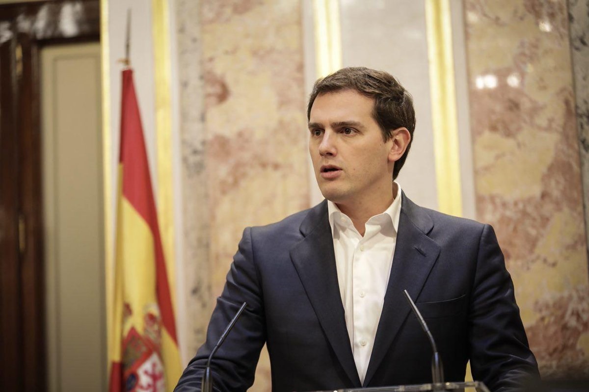 El presidente de Ciudadanos, Albert Rivera, este miércoles en el Congreso.