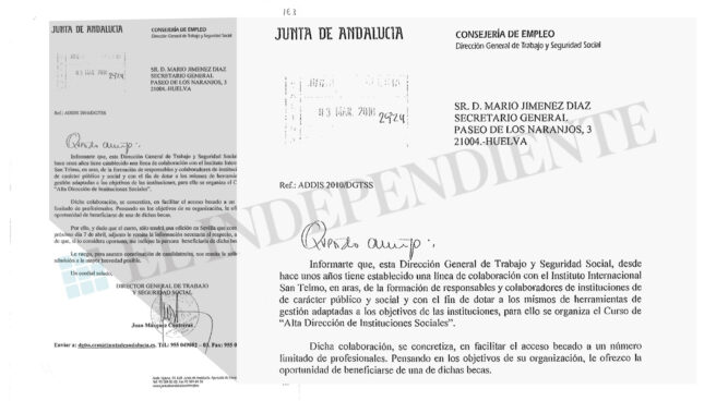 Detalle de la carta de invitación a la beca. Detalle de la carta de invitación a la beca.