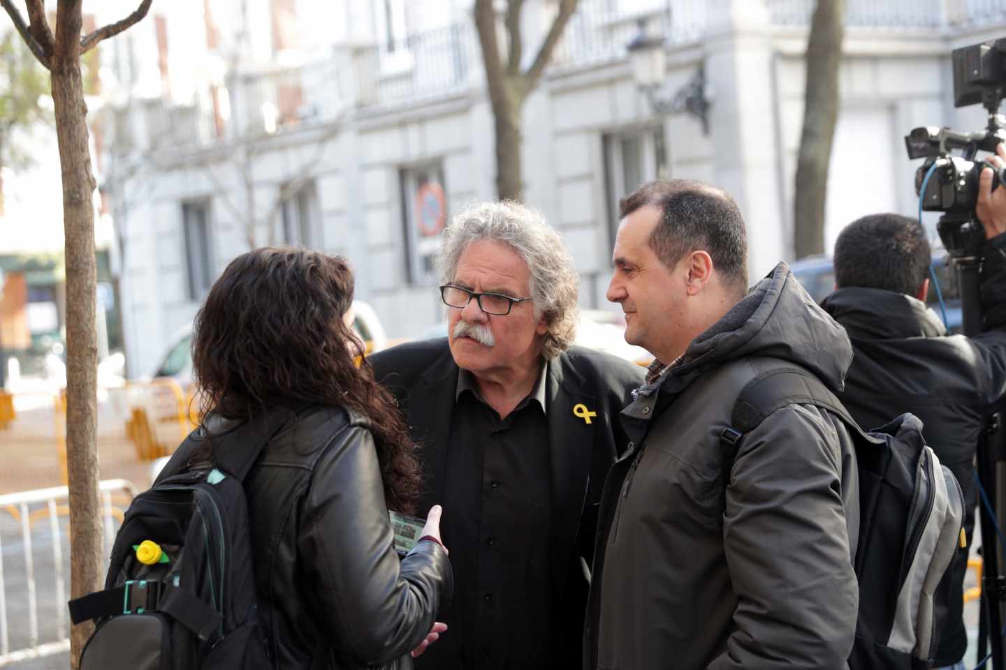 El diputado de ERC Joan Tardà, en las inmediaciones del Tribunal Supremo durante las declaraciones de Joaquim Forn, Raúl Romeva y Josep Rull.