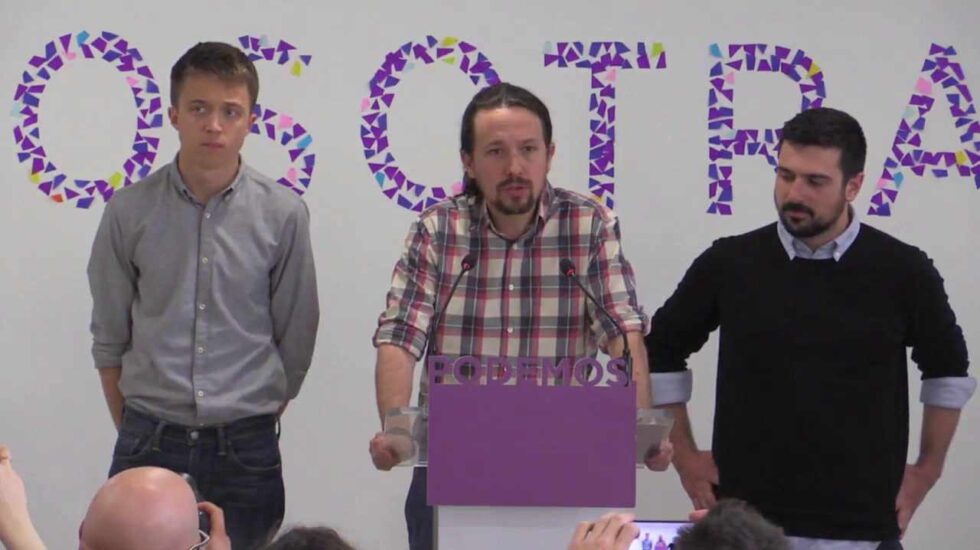 Iñigo Errejón, Pablo Iglesias y Ramón Espinar.