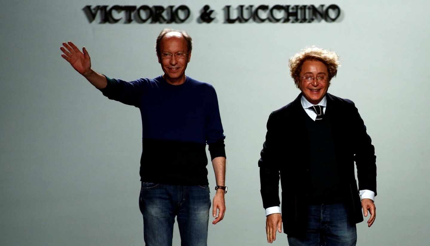 Los diseñadores andaluces Victorio y Lucchino, en la Mercedes Benz Madrid Fashion Week 2017.