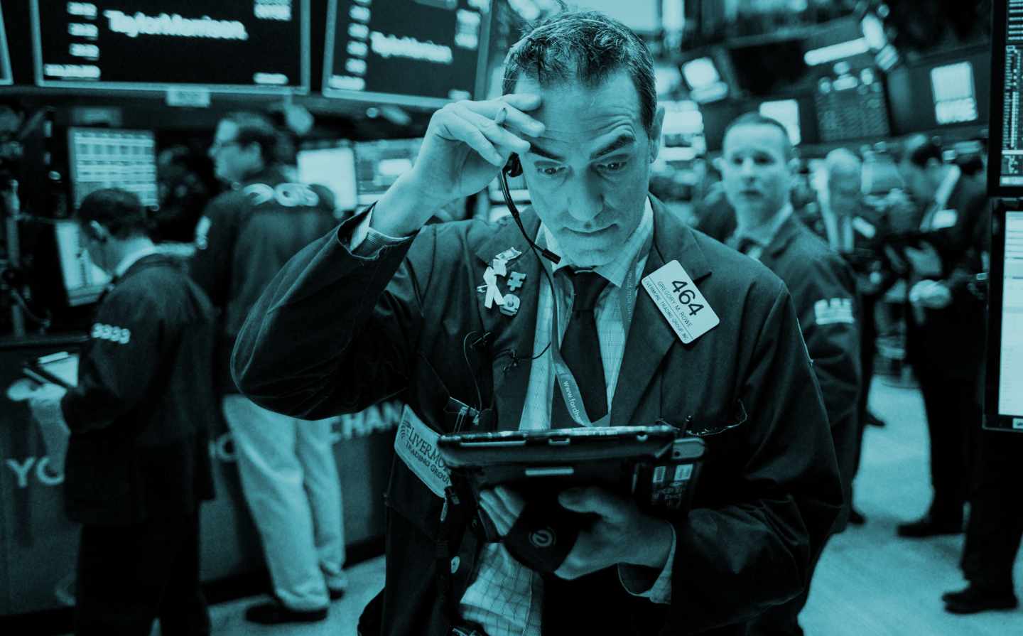 Operadores de bolsa en Wall Street.