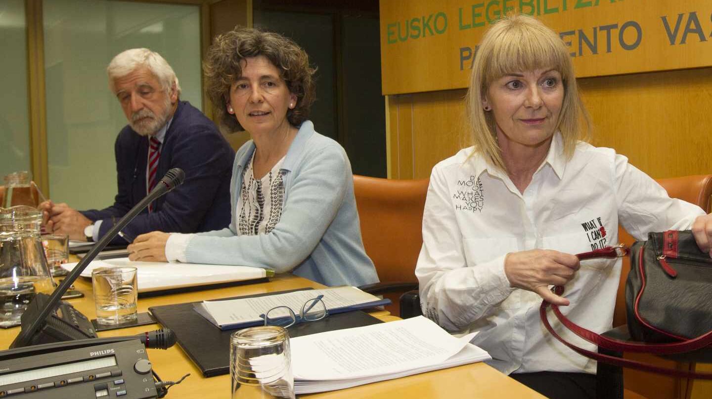 La ex miembro de ETA, Carmen Gisasola, durante su comparecencia en el Parlamento Vasco.