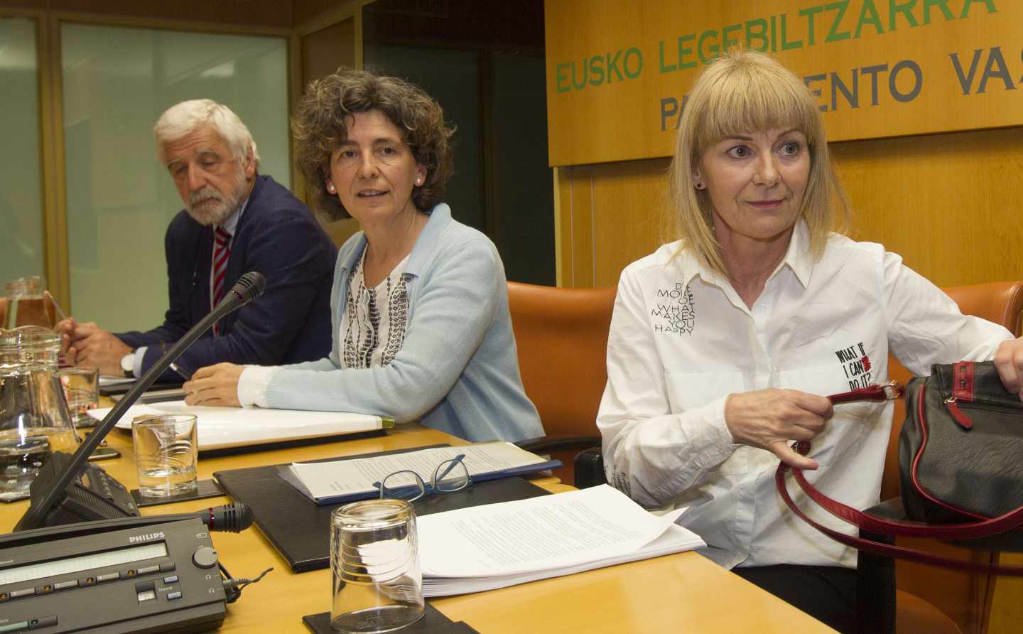 La ex miembro de ETA, Carmen Gisasola, durante su comparecencia en el Parlamento Vasco.