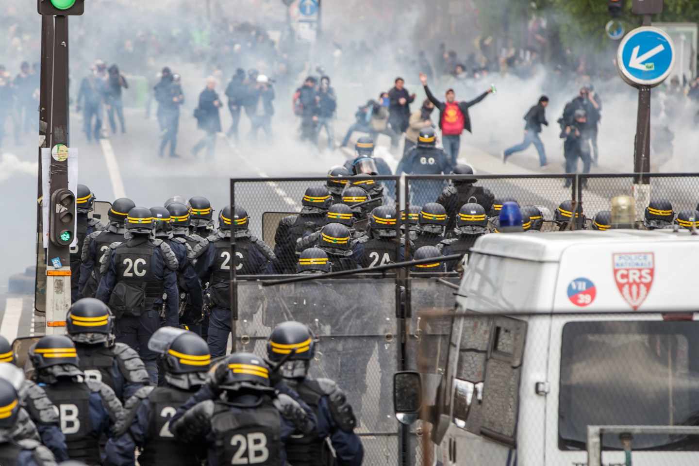 Disturbios en París en las manifestaciones del 1 de Mayo.