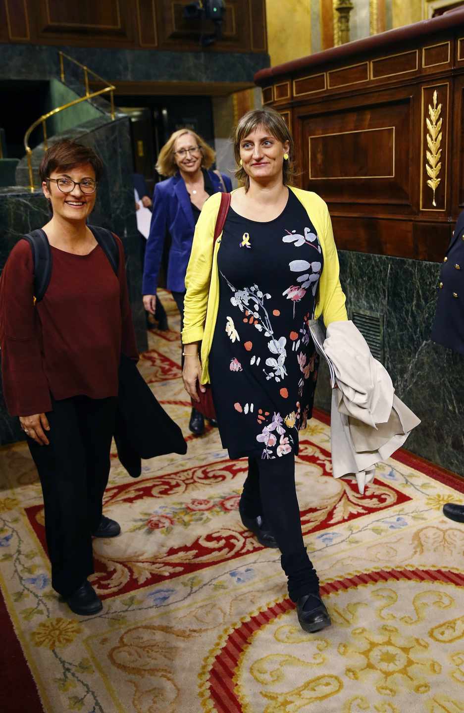 Las tres diputadas del Parlament que han defendido la despenalización de la eutanasia: Assumpta Escarp (PSC), Alba Vergés (ERC) y Marta Ribas (En Comú Podem).
