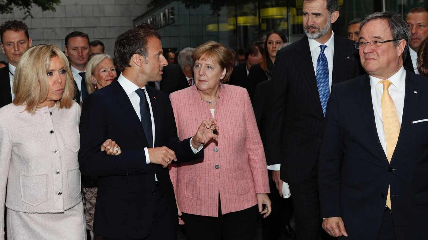 Emmanuel Macron, en la ceremonia del Premio Carlomagno.