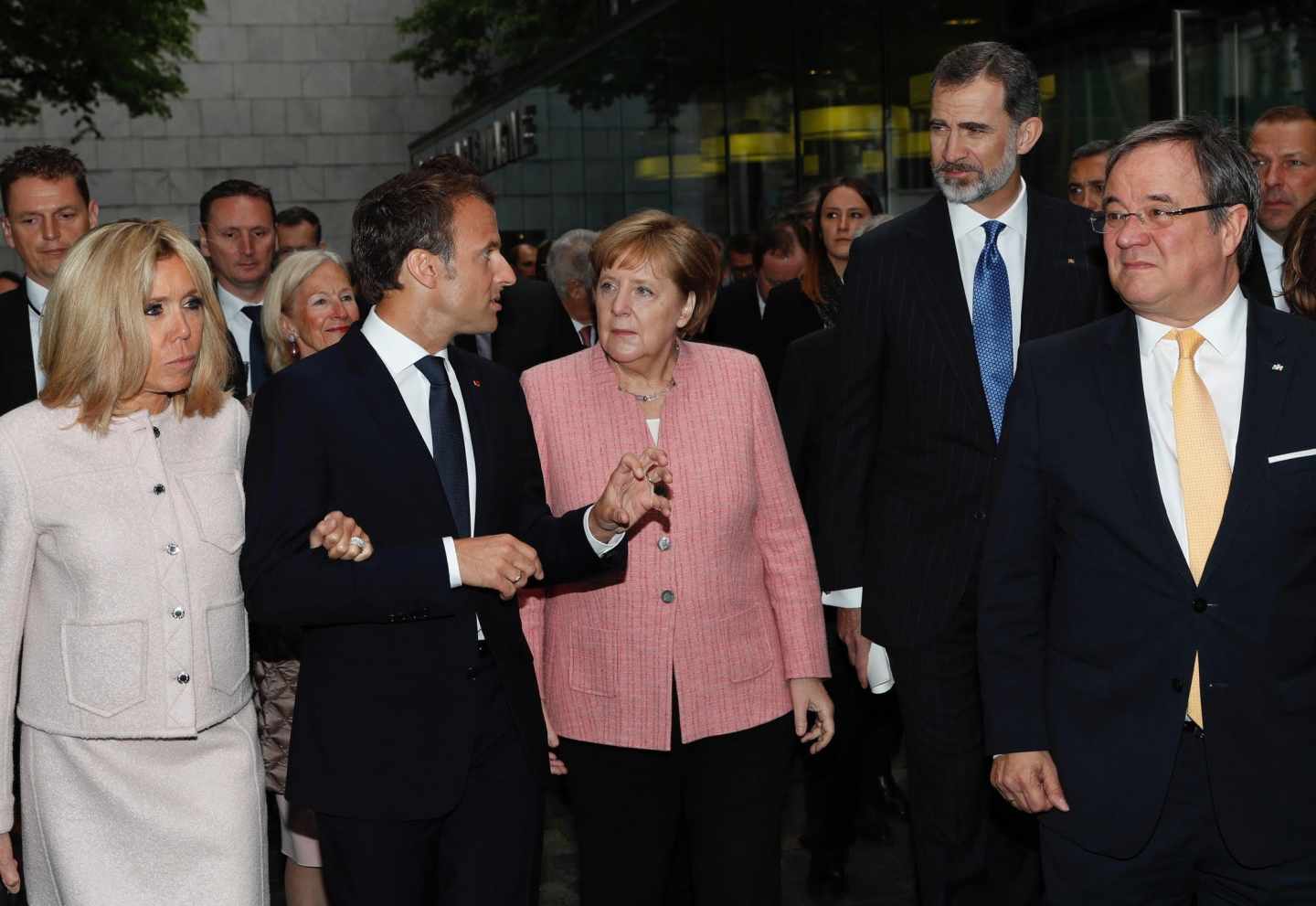 Emmanuel Macron, en la ceremonia del Premio Carlomagno.