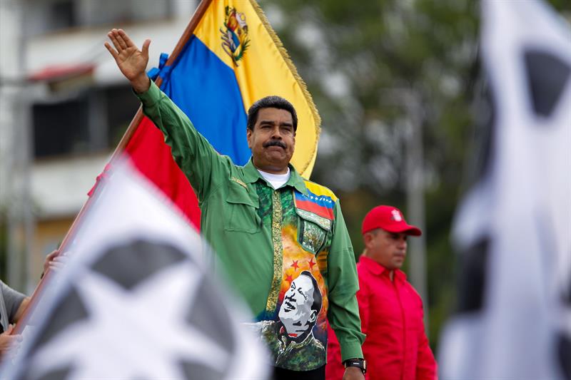El presidente venezolano, Nicolás Maduro, en el último acto de campaña en Caracas.