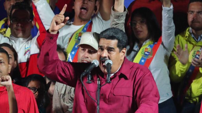 Discurso de Nicolás Maduro en Caracas en la noche electoral.