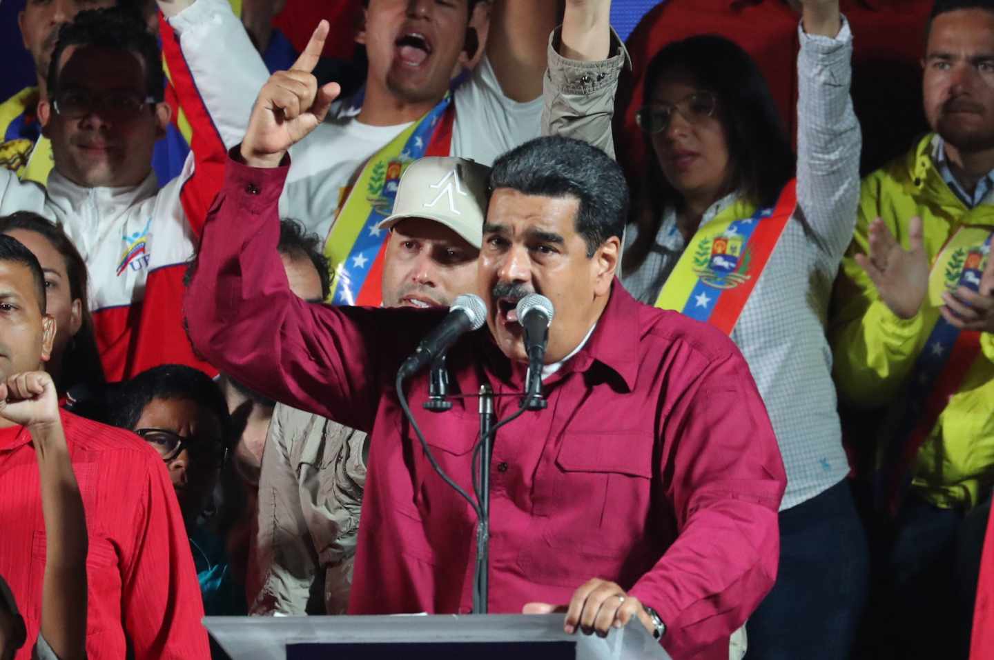 Discurso de Nicolás Maduro en Caracas en la noche electoral.