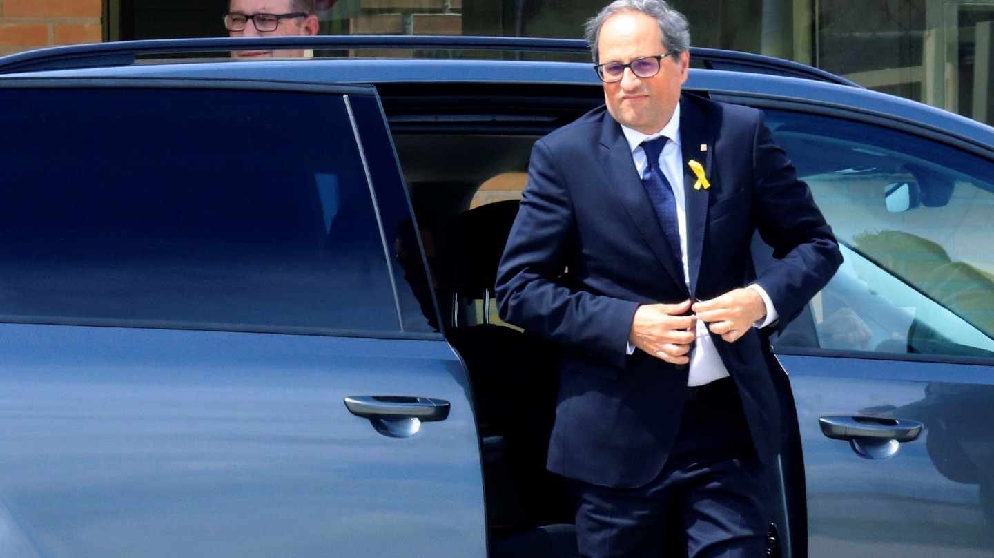 El presidente de la Generalitat, Quim Torra, llega a la cárcel de Soto del Real.