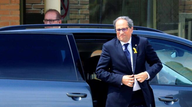 El presidente de la Generalitat, Quim Torra, llega a la cárcel de Soto del Real.