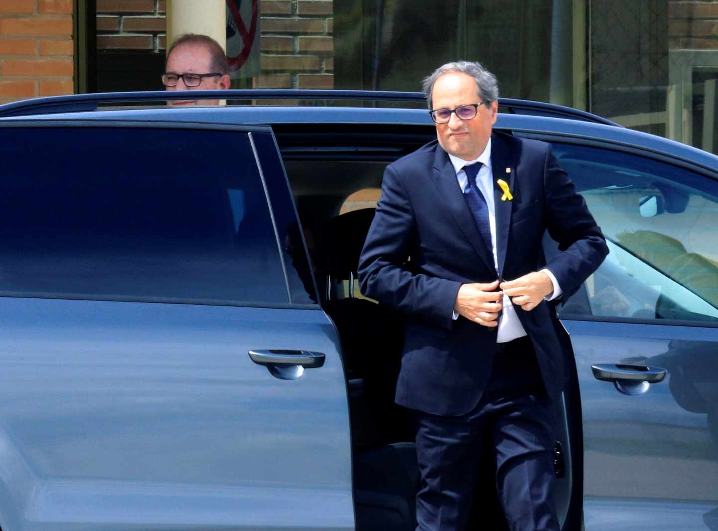 El presidente de la Generalitat, Quim Torra, llega a la cárcel de Soto del Real.