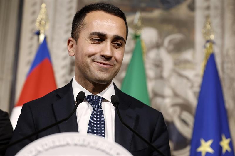 El líder del Movimiento Cinco Estrellas, Luigi di Maio,, ha anunciado su pacto con la Liga.