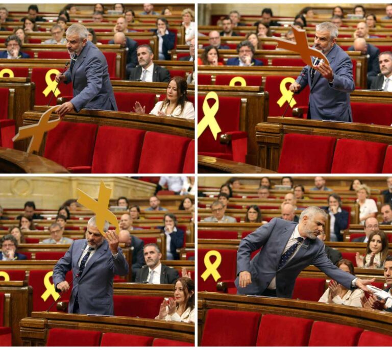 Bronca entre Torrent y C's por los lazos amarillos en el Parlament
