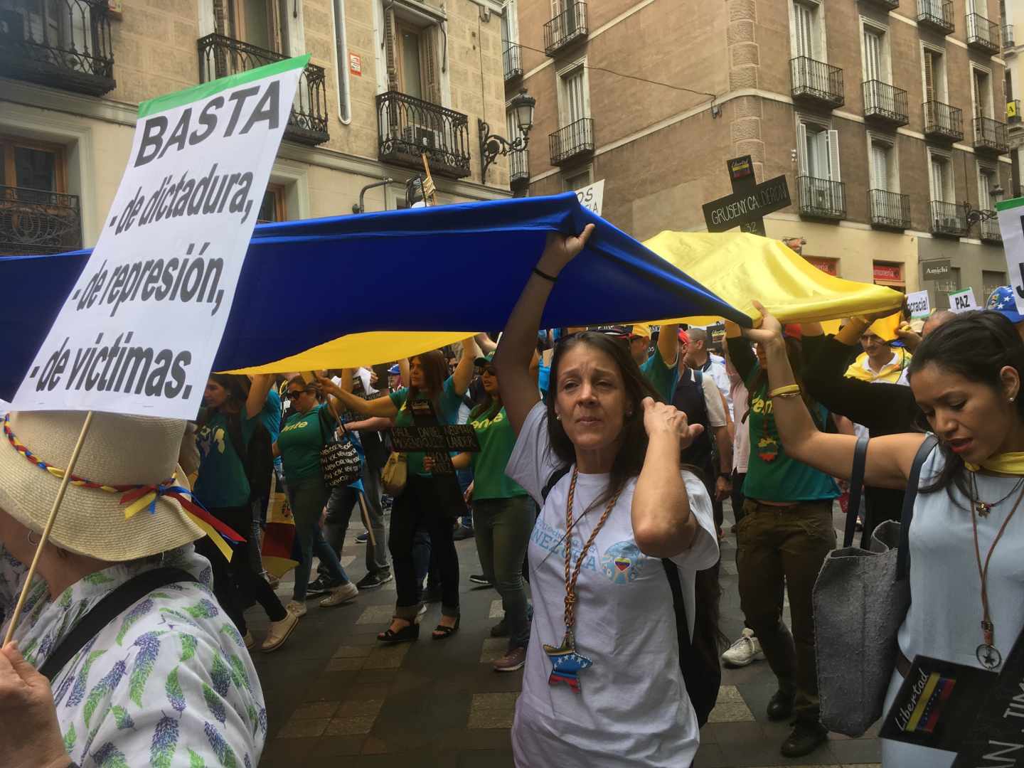 Opositores venezolanos en Madrid.