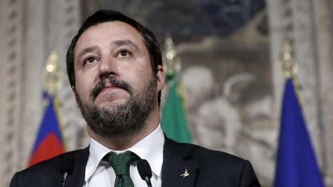El italiano Matteo Salvini líder de la Liga Matteo Salvini, líder de la Liga, amenaza con elecciones si no se acepta su propuesta de gobierno con Di Maio.
