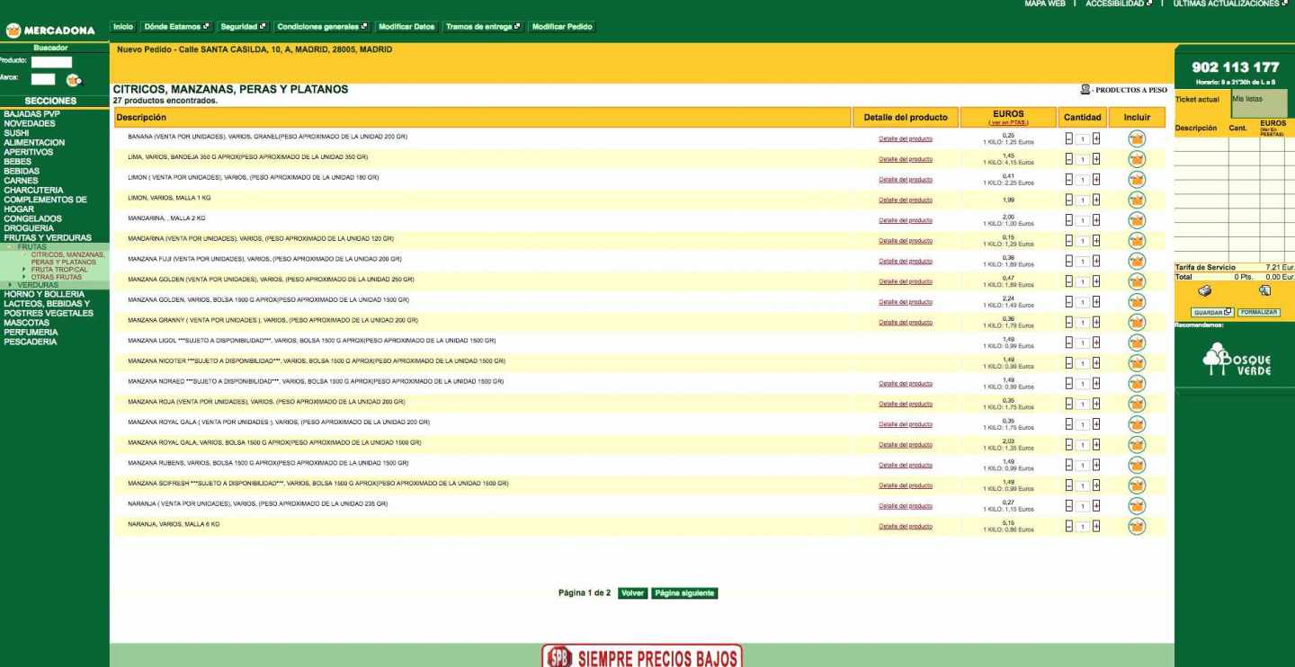 Web Mercadona comercio online