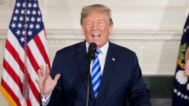 Trump-EEUU-retirada acuerdo Irán Donald Trump anuncia su decisión sobre el acuedo nuclear, en la Casa Blanca.