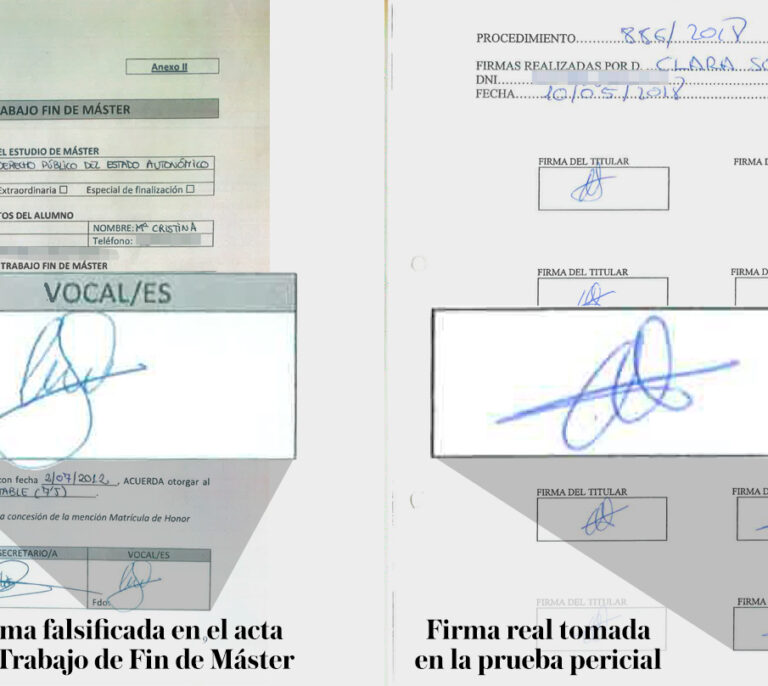 La juez del 'caso máster' encarga una prueba caligráfica para acreditar la falsedad de las firmas