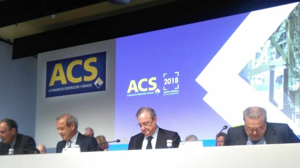 El presidente de ACS, Florentino Pérez, en la junta de accionistas del grupo.