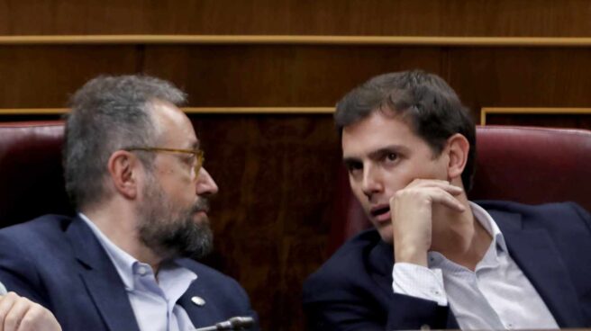 Juan Carlos Girauta y Albert Rivera, en el Congreso de los Diputados.