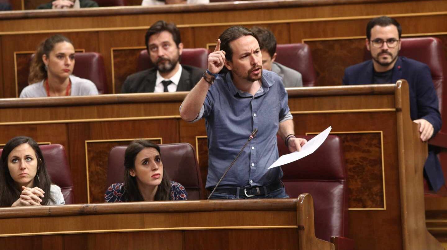 Pablo Iglesias, en la sesión de control en el Congreso.