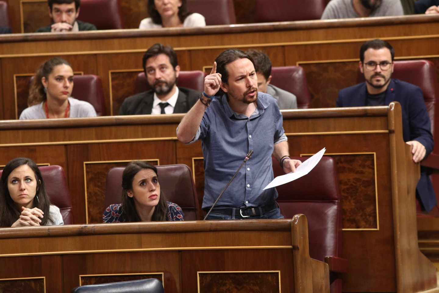 Pablo Iglesias, en la sesión de control en el Congreso.