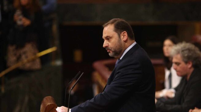 El secretario de Organización del PSOE, José Luis Ábalos, en su intervención en la moción de censura.