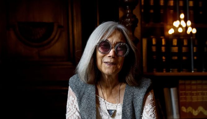 María Kodama durante la presentación de 'La biblioteca de Borges'.