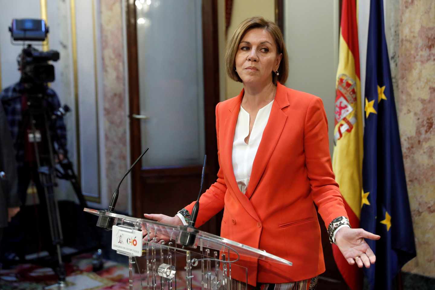 María Dolores de Cospedal, este jueves en el Congreso.