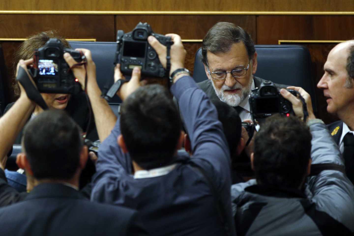 El presidente del Gobierno Mariano Rajoy, a su llegada al Congreso.