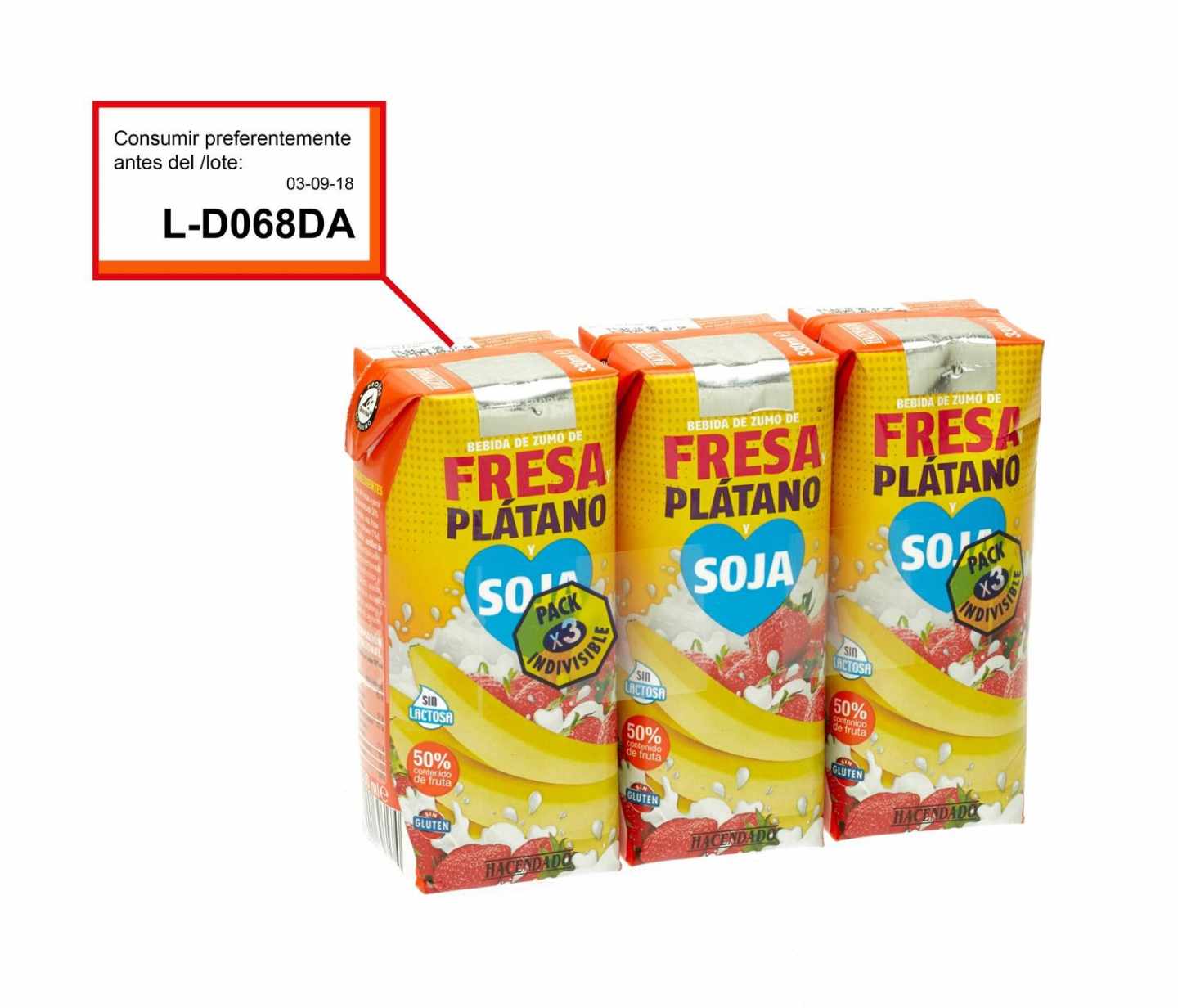 Mercadona retira bebida de soja por contener trazas de leche.