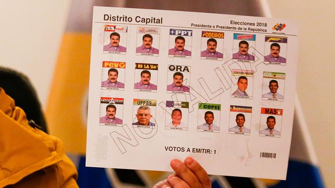 Papeleta electoral de Venezuela. 